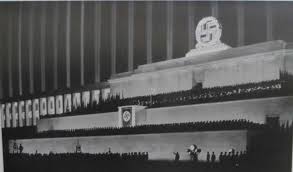 Cathedral Of Light At Nuremberg Parade Grounds Zeppelinfeld Stadium Designed By Albert Speers German Architecture Stadium Design Fascist Architecture