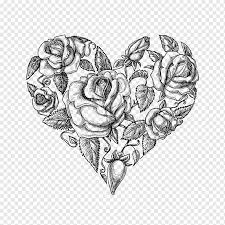 Flowers play a very important in each and every occasion of a human being. Heart Drawing Vintage Clothing Rose Tattoo Monochrome Fictional Character Flower Png Pngwing