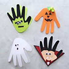 Make a happy halloween card with handprint halloween art and other craft supplies. 630 Halloween Cards Ideas Halloween Cards Cards Fall Cards