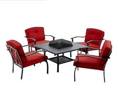 5pc Patio Conversation Set Outdoor Garden Fire Pit Table Chairs Furniture Red Fire Pit Table And Chairs Outdoor Furniture Sets Patio Dining Set