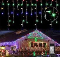 Christmas LED Icicle Lights Colorful - Outdoor/Indoor 32.8ft ...