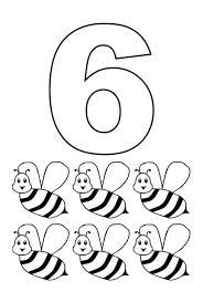 Practice writing the number 6 coloring page. Numero 6 Com Figuras Kindergarten Coloring Pages Numbers Preschool Printable Preschool Worksheets