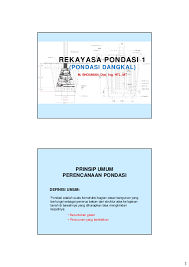 Perencanaan pondasi bored pile pada gedung parkir politeknik negeri bandung. Pdf Rekayasa Pondasi 1 Pondasi Dangkal Immamul Aziz15 Academia Edu