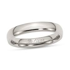 Men S 4 0mm Engravable Polished Wedding Band In Stainless Steel 1 Line Zales In 2020 Stainless Steel Wedding Bands Stainless Steel Wedding Ring Peoples Jewellers