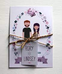 Illustrated Couple Wedding Invitations Personalised Couple Etsy Quirky Wedding Invitations Couple Wedding Invitation Quirky Wedding