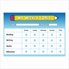 Weekly Goals A4 Reward Chart With Stickers