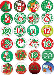 Indigos Ug Advent Calendar Numbers Stickers 1 To 24 Colored Vintage Labels Stickers Christmas Adventkalender Adventskalender Diy Etiketten Aufkleber