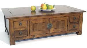 table basse rectangle avec 4 portes et 8 tiroirs 120x70x40cm maori table basse bois table basse table basse bois massif