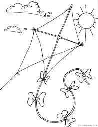 Draw and paint an adorable color changing rainbow kite. Kite Coloring Pages In The Sky Coloring4free Coloring4free Com