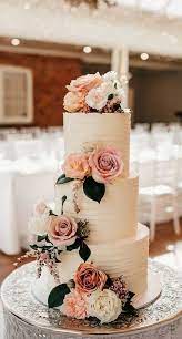 Romantic Ruffle Wedding Cake We Love Wedding Cake Decorated With Luxury Flowers Of Roses Wedding Cakes With Flowers Floral Wedding Cakes Pretty Wedding Cakes