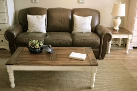 Distressed Off White And Brown Coffee Table Solid Wood Just Refinished Great Farmhouse Look Great Farmhouse Rustic Look Medium Brown Top Dis Table Living Room Sets Diy Coffee Table