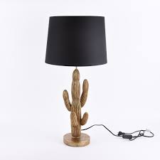 Lampe Tischlampe Kaktus Goldfarbig Schwarzer Schirm O36x74cm Ebay