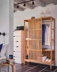 There are 2 sets of 1m wide and a 50cmwide robe with one gloss door available. Kmart Launches A 99 Bamboo Wardrobe That Looks Almost Identical To Ikea S Version Daily Mail Online