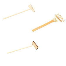 Sharplace Lot 3pcs Assorti Rateau Miniature En Bois Bambou Decoration Mini Zen Jardin Japonais De Table Decoration Feng Shui Decoration Japonaise Decoration