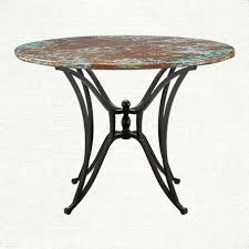 Copper Verdigris 42 Round Table Top With Kenya Dining Base Arhaus Furniture Dining Table Bases Dining Table Breakfast Nook Table