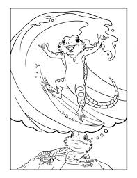 To print the coloring page: Bearded Dragon Daydreams Coloring Book Bilingual Monkeys