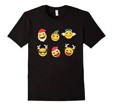 Christmas Emojis Holiday T Shirt Cute Funny Christmas Emojis Mens Tops Christmas Shirts Mens Tshirts
