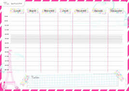 Planning Journalier Vierge A Imprimer Planning De Semaine Et Agenda A Imprimer Gratuitement Modele De Planning Semainier A Imprimer Planning Semaine