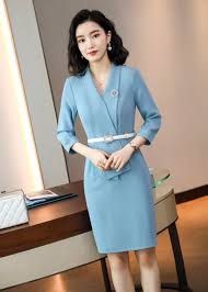 Váy công sở cổ chữ V sang trọng – Thời trang Bravo