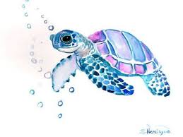 Kartinka S Tegom Turtle Art And Blue Turtle Art Watercolor Sea Sea Turtle Tattoo