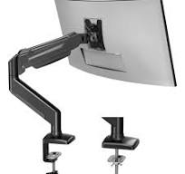 BONTEC Support Ecran PC Bras Articulé à Ressort à Gaz, Compatible Moniteurs  13-32 Pouces, Capacité 3-9kg, Rotation 360°, Inclinaison±90°, Pivotan±90°,  ...