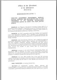Check spelling or type a new query. Look Memo Circular No 14 Directs All Govt Depts Agencies To Use Picc As Venue For Official Events Dzmmrp45 Abs Cbn News Channel Scoopnest