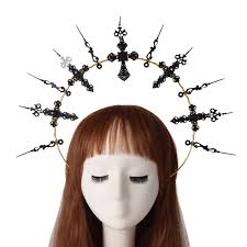 Contact aura hair design and discus your beauty needs or stop by at 5 oak street, boothbay harbor, me 04538. Retro Gothic Halo Crown Headpiece Virgin Mary Aura Hair Spot Handmade Dark Cross Fashion Novelty Headband Costume Accessories Aliexpress