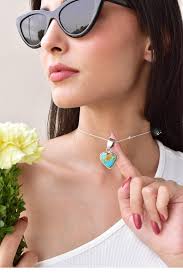 Handmade Kingman Turquoise & Sterling Silver Pendant with 16 Inch  Adjustable Chain