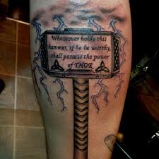 Because thor can control lightning, thor's hammer tattoo is often engulfed in electricity or there will be a storm in the background. Pin By Bill Davis On Tattoos Mjolnir Tattoo Thor Tattoo Marvel Tattoos