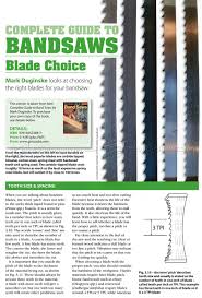 1476 Complete Guide To Band Saws Blade Choice Band Saw