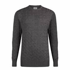 The statement knitted wool turtleneck is a winter fashion staple; William Lockie Cable Knit Men S Sweater Dark Grey Merino Wool Quality Shop