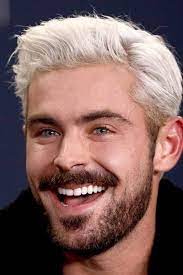 Zacefron Platinum Blonde Hair Men Bleached Hair Men Dyed Hair Men