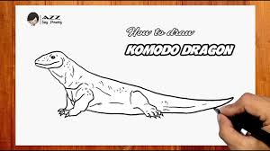 Next, draw the head and a curved line for the jaw. How To Draw Komodo Dragon Step By Step Youtube