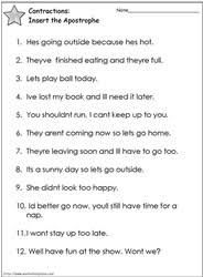 Contraction Worksheets