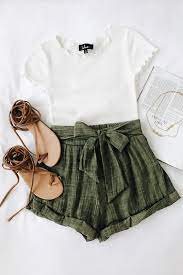 Spell Washed Olive Green Tie Front Shorts In 2020 Clothes Cute Summer Outfits Cute Outfits
