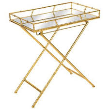 Gold Mirrored Metal Tray Table Wood Vanity White Wood Vanity Gold Mirror Bedroom