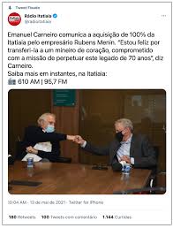 Ouça a rádio itatiaia ouro preto am 1120 am ouro preto, mg ao vivo e online. Radio Itatiaia Confirma A Compra De 100 Da Empresa Por Rubens Menin Poder360