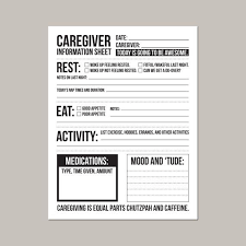 Nanny Report Daily Information Sheet For Caregivers Of Young Etsy In 2021 Caregiver Elderly Care Elderly Caregiver