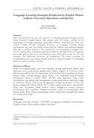 English translation of the meaning of the quran translated by: Pdf Language Learning Strategies Employed By English Majors At Qatar University Questions And Queries