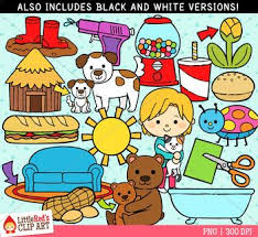 Black And White Homeschool Clipart Cvc Words Short U Vowel Clip Art Clip Art Cvc Words Art