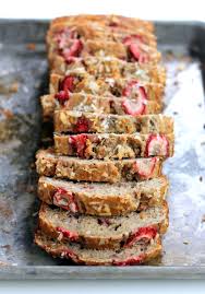 Strawberry Coconut Chia Seed Banana Bread Ambitious Kitchen Recipe Recipes Healthy Strawberry Food
