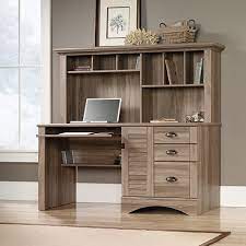 There was a time when every desk had at least one or two small drawers for writing materials, but as time has gone by, the computer has become the primary work. Harbor View Computer Desk With Hutch 415109 Sauder Sauder Woodworking