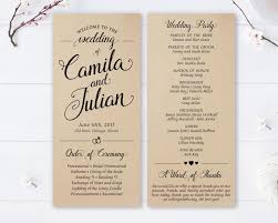 Simple Wedding Programs Printed On Kraft Cardstock Calligraphy Programs For Wedding Wedding Programs Simple Wedding Programs Diy Wedding Programs
