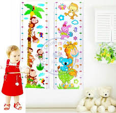 Kids Cartoon Wall Stickers Growth Height Chart Ruler Measure Grow Up With Me Decor Decoration Wholesale Bathroom Wall Sticker Bathroom Wall Stickers