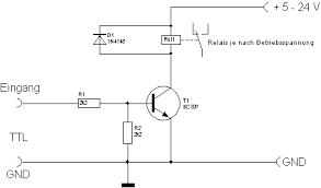 Treiberschaltung Schalten Steuern Eines Relais Mit Ttl Signal 5v Treiberschaltung
