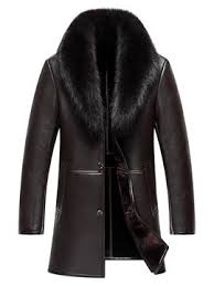 Faux Fur Collar Midi Pattern Thicken Warm Loose Men S Leather Jacket M Tbdress Com Mens Jackets Mens Winter Fashion Chic Coat