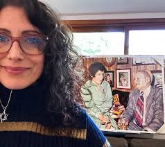 The Conversation” watercolor and charcoal