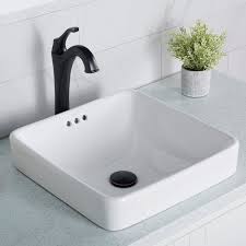 It also brings a clean and brilliant accent. Elavo Square Drop In Bathroom Sink With Overflow Drop In Bathroom Sinks Vessel Sink Bathroom Bathroom Sink
