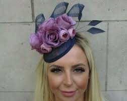 Plum Grape Purple Rose Flower Feather Pillbox Hat Fascinator Races Wedding  Velvet Headpiece Floral Sh-327