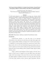 Syncope is one of the causes of loss of consciousness that are found in the emergency room (er). Pdf The Characteristics Of Ineffective Cerebral Tissue Perfusion Among Patients With Stroke In Irina F Neuro Of Rsup